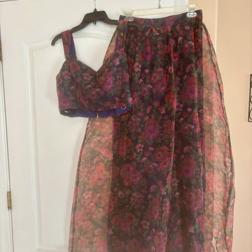 Lulus Exceptional Event Navy Blue Two-Piece Floral Maxi Dress - Picture 2 of 6